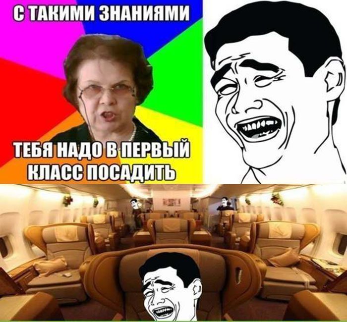 С такими знаниями посадить в первый класс самолёта