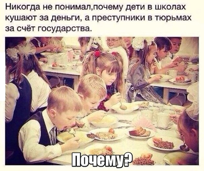 Почему в школах питаются платно, а в тюрьмах бесплатно